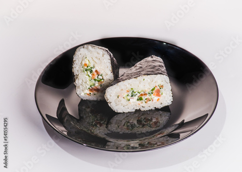 sushi and maki or Japanese roll dish photo