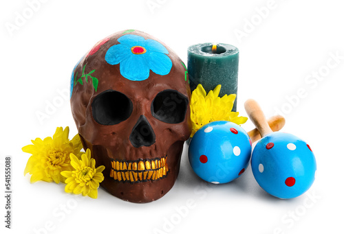 Painted skull for Mexico's ...