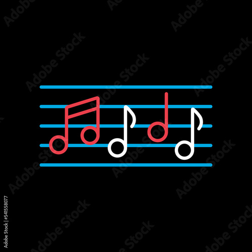 Stave and music notes vector icon