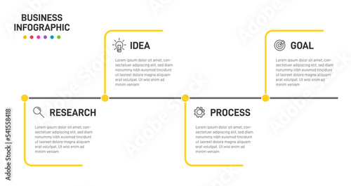 Vertical infographic design with icons and 4 options or steps. Thin line. Infographics business concept. Can be used for info graphics, flow charts, presentations, mobile web sites, printed materials.