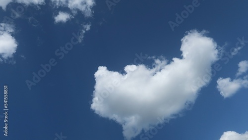 Photography Heart shaped cloud in blue sky background