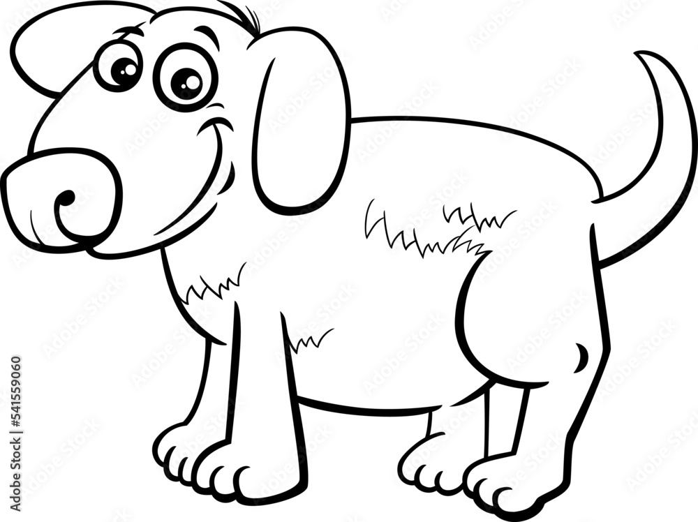 Fototapeta premium cartoon puppy comic animal character coloring page