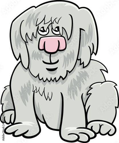 cartoon gray shaggy dog comic animal character