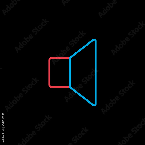 Speaker vector flat icon. Music sign