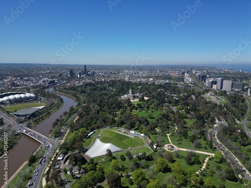 aerial view of Melbourne city skyline, Victoria Australia 