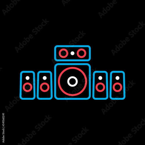 5.1 surround sound system vector icon