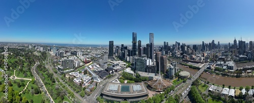 aerial view of Melbourne city skyline, Victoria Australia © burnstuff2003