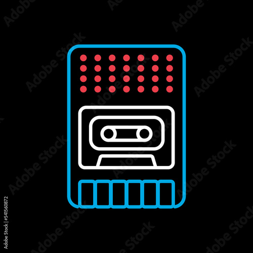 Vintage audio tape recorder vector icon