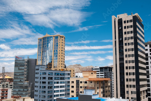 buildings with blue sky in the city of la paz