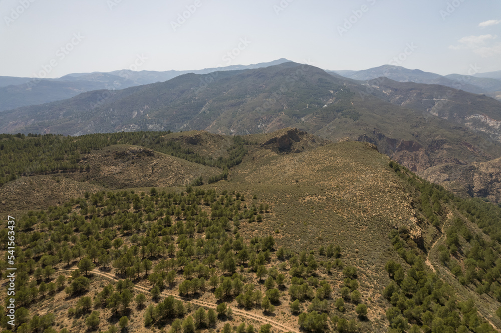 aerial photo of a mountain area in the south of Spain