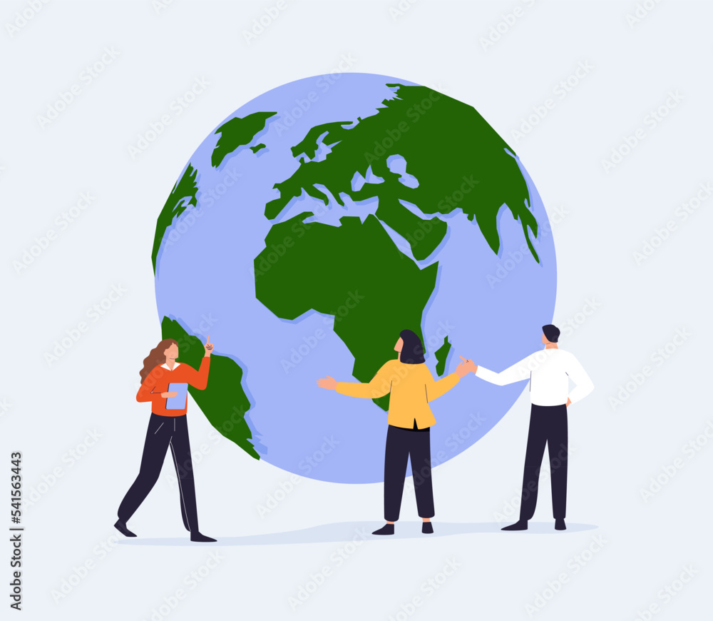 Vector flat illustration, little men prepare for the day of the Earth, save the planet, save energy the Earth day vector Vector flat illustration, little men prepare for the day of the Earth, save the planet, save energy the Earth day vector