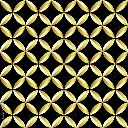 Seamless golden pattern wallpaper. Metal leaves pattern vector background.