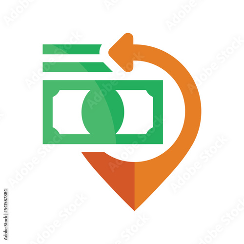 Icon illustration concept of making money from local map direction