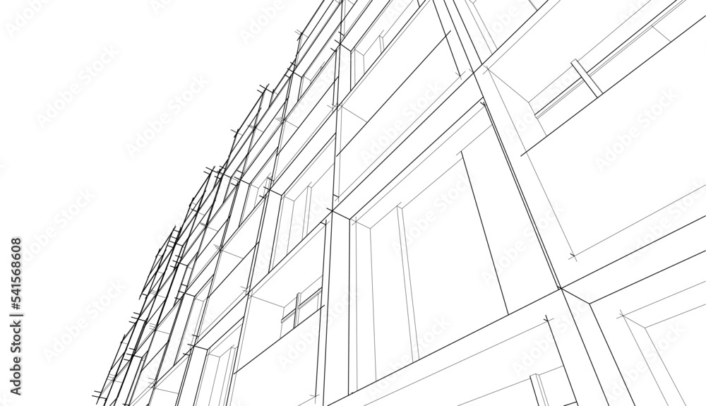 Modern architecture building 3d illustration Modern architecture building 3d illustration