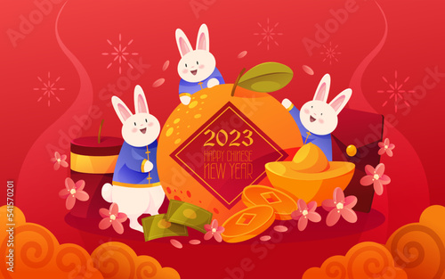 Happy new year greeting card or vector banner.