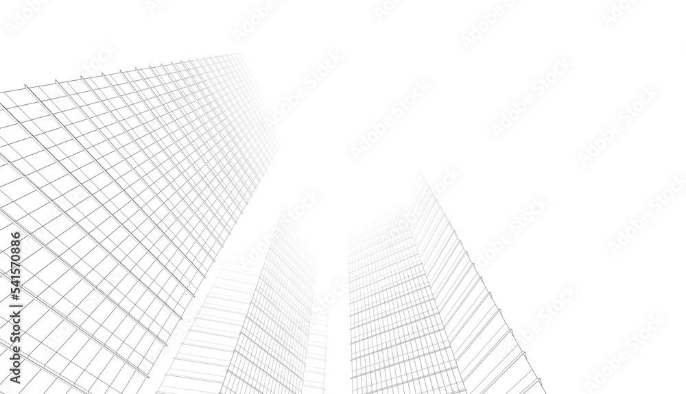 Modern architecture building 3d illustration Modern architecture building 3d illustration