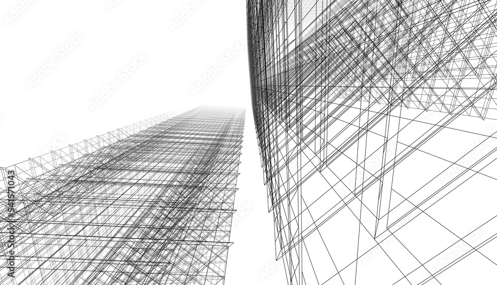 Modern architecture building 3d illustration Modern architecture building 3d illustration