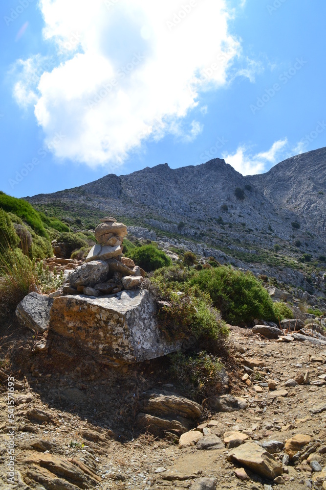 Wegweiser am Mount Zeus, Naxos