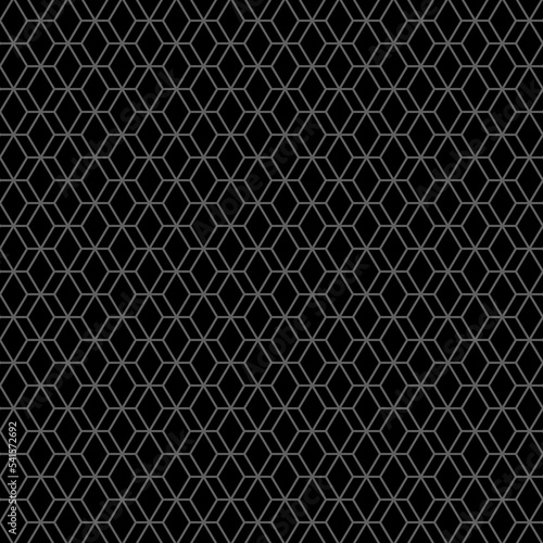 Vector illustration. The texture of the contour hexagon. Black and white, grey geometric seamless pattern. Mosaic abstract background. Hexagonal repeating geometric polygon texture.