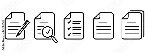 Paper documents icons. Line sumbol. File icon. Folded written paper. Line icon - stock vector. eps 10