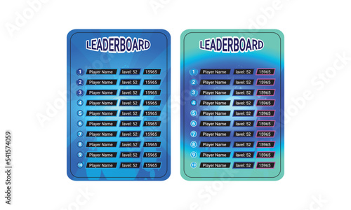 Game Leaderboard Design with abstract background