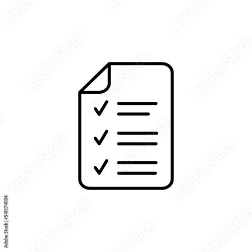 Shopping list line icon for web, mobile and infographics. Vector dark grey icon isolated on light grey background. eps 10