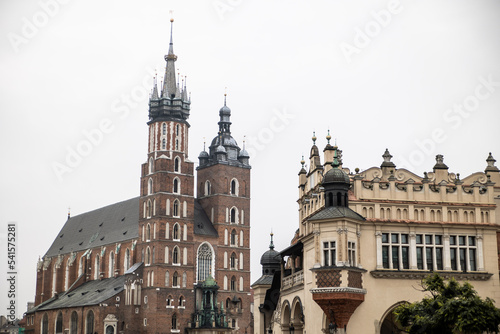 saint marys cathedral in heart of krakow, poland