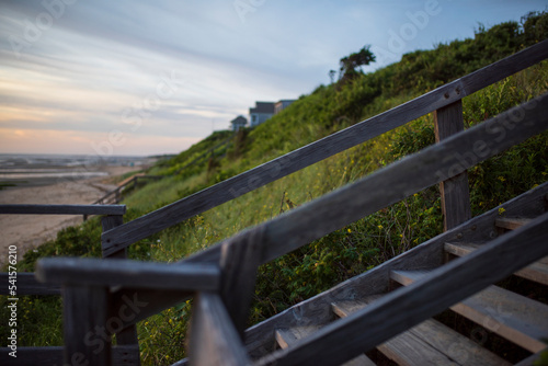 Cape cod staircase leading down to the beach