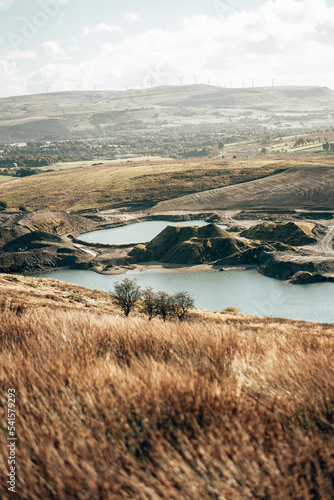 Views of Troy Quarry in Rossendale, UK on an Autumn day