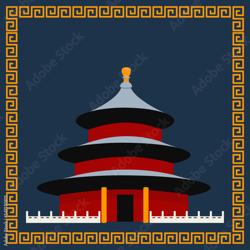Chinese temple vector illustration background