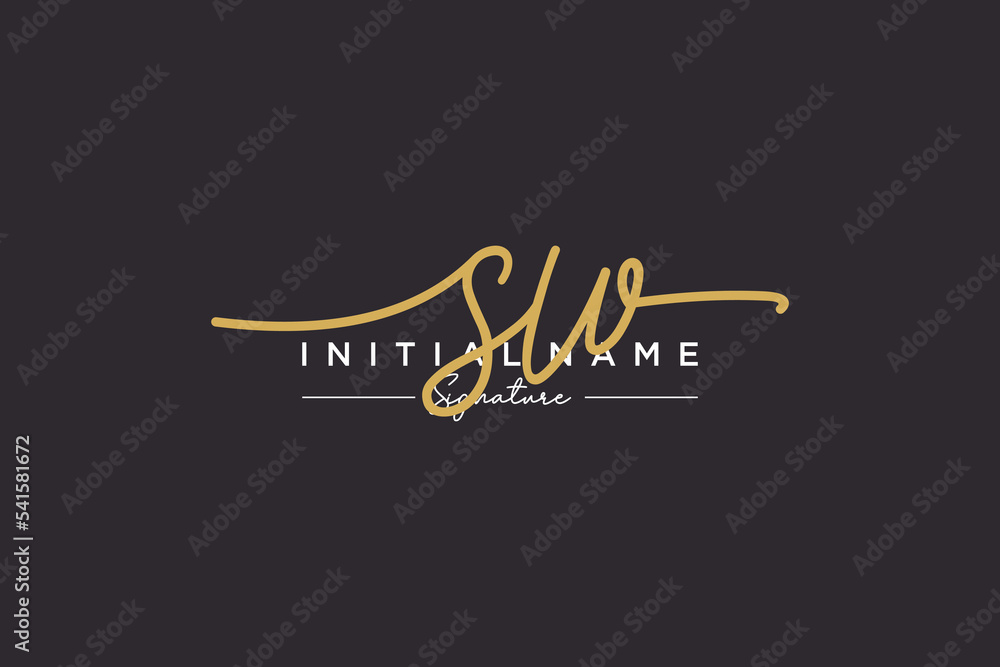 Initial SW signature logo template vector. Hand drawn Calligraphy lettering Vector illustration. Initial SW signature logo template vector. Hand drawn Calligraphy lettering Vector illustration.