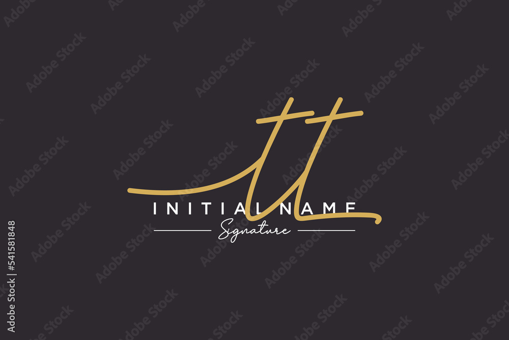 Initial TT signature logo template vector. Hand drawn Calligraphy lettering Vector illustration. Initial TT signature logo template vector. Hand drawn Calligraphy lettering Vector illustration.