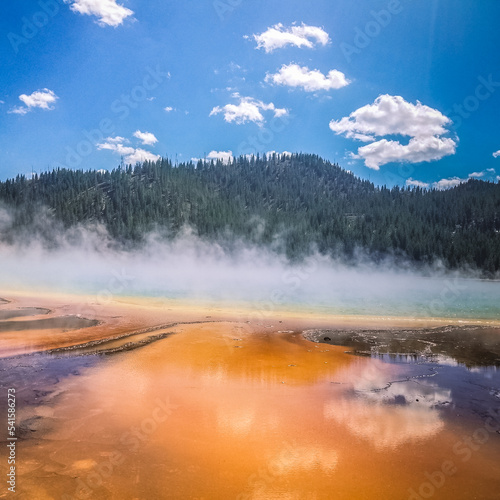 Grand Prismatic Spring in Yellowstone National Park in Midway Geyser Basin