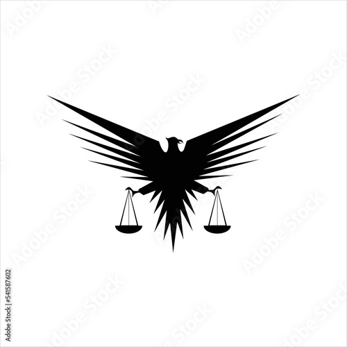 Eagle Bird With Justice Logo Design Template