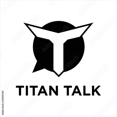 T letter with talk logo design template