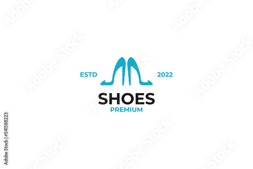 Creative high heels shoes logo design vector illustration