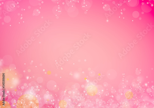 Pink Bokeh Beautiful Romantic Glowing Background Template