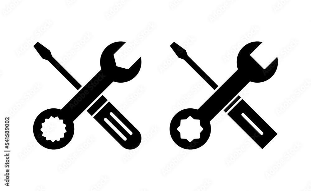 Repair tools icon vector for web and mobile app. tool sign and symbol. setting icon. Wrench and screwdriver. Service Repair tools icon vector for web and mobile app. tool sign and symbol. setting icon. Wrench and screwdriver. Service