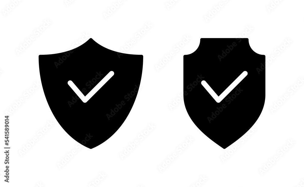 Shield check mark icon vector for web and mobile app. Protection approve sign. Insurance icon Shield check mark icon vector for web and mobile app. Protection approve sign. Insurance icon