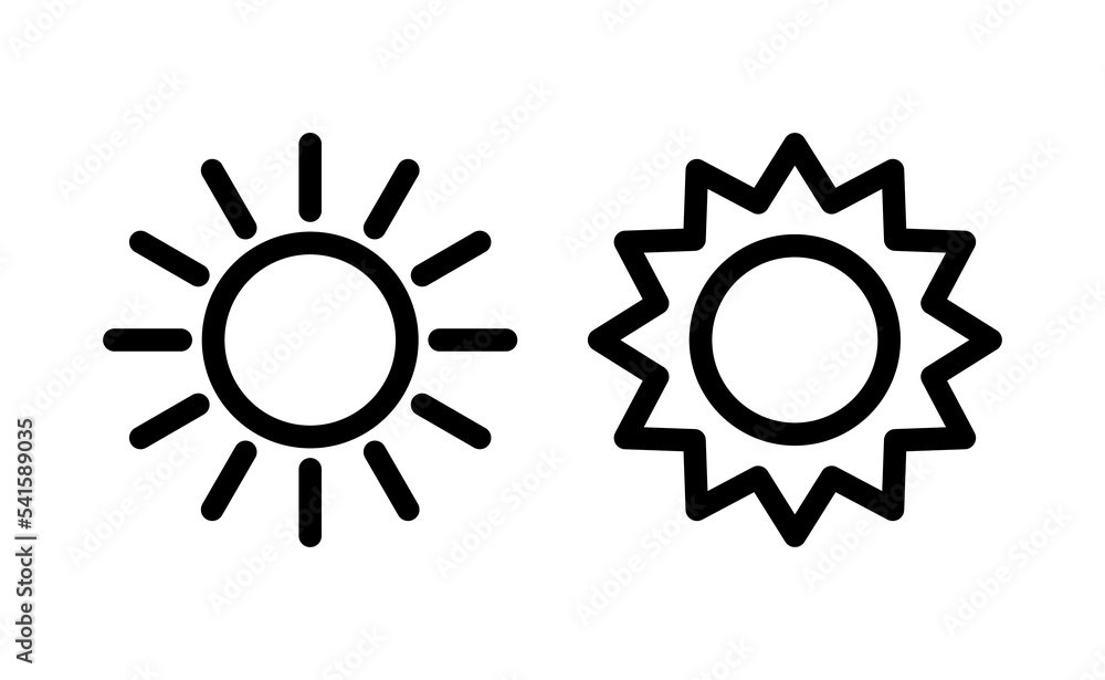Sun icon vector for web and mobile app. Brightness sign and symbol. Sun icon vector for web and mobile app. Brightness sign and symbol.