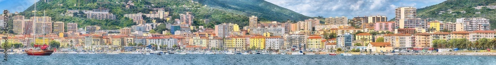 Incredible morning cityscape of Ajaccio city and port.