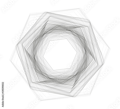 Ilustración/Diseño geométrico 3D hecho con lineas (forma mandala, estrella, molino o flor) nº17 photo