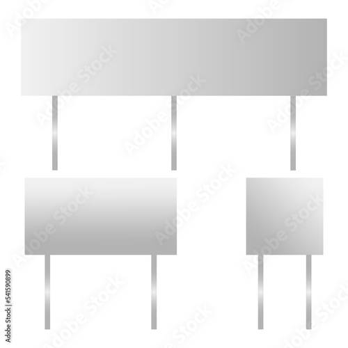 Realistic poster. blank gray banners signs. Vector illustration. stock image. 
