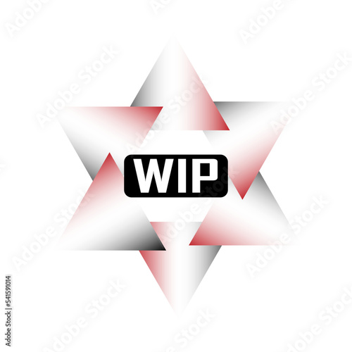 work in progress symbol. Banner with wip. Work organization. Company strategy. Vector illustration. stock image. 