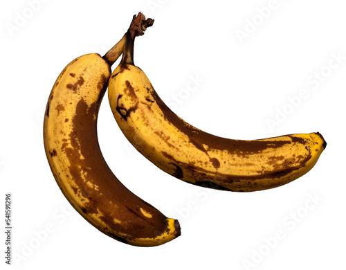 Two rotten bananas isolated on transparant background, png