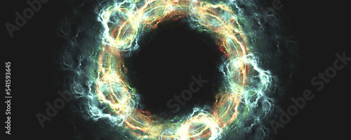 smoky hole circle on black background