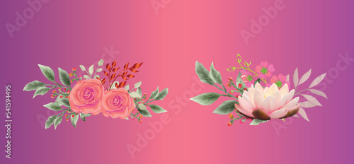 Pink lotus flower, Pink flowers, Wedding, Invitation © KeePing