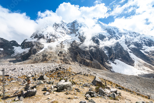 amazing view of salkantay trek in peruvian andes