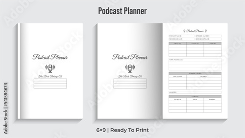 Editable Podcast Planner Kdp Interior Design V-1 (ID: 541594674)