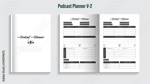 Editable Podcast Planner Kdp Interior Design V-2 (ID: 541594675)